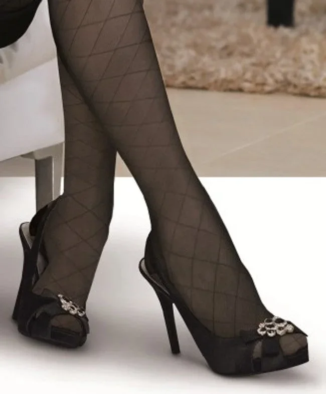 Jobst Ultrasheer Diamond Pattern Knee High 15-20 mmHg Compression Stockings Closed Toe