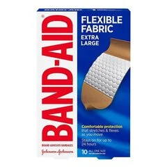 Johnson & Johnson Adhesive Strip Band-Aid® Flexible Fabric 10-3/4 X 4 Inch Fabric Rectangle Tan Sterile