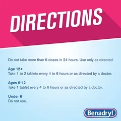 Johnson & Johnson Allergy Relief Benadryl 25 mg Strength Tablet 24 per Box, 576 EA/CS - Image 4
