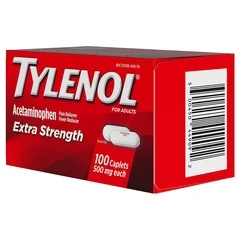 Johnson & Johnson Pain Relief Tylenol® 500 mg Strength Acetaminophen Caplet 100 per Bottle - Image 2