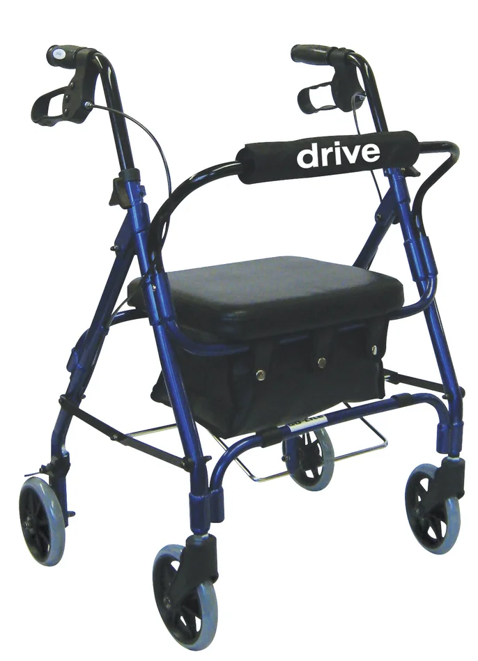 Junior Rollator with Padded Seat, Blue