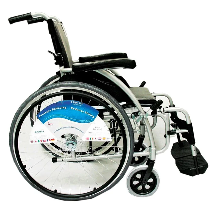 Karman S-Ergonomic Series 115 Ultra-Lightweight/Compact Wheelchair Wheelchair, 20″x17″ Seat, Silver Pearl, Std. Seat – 712395