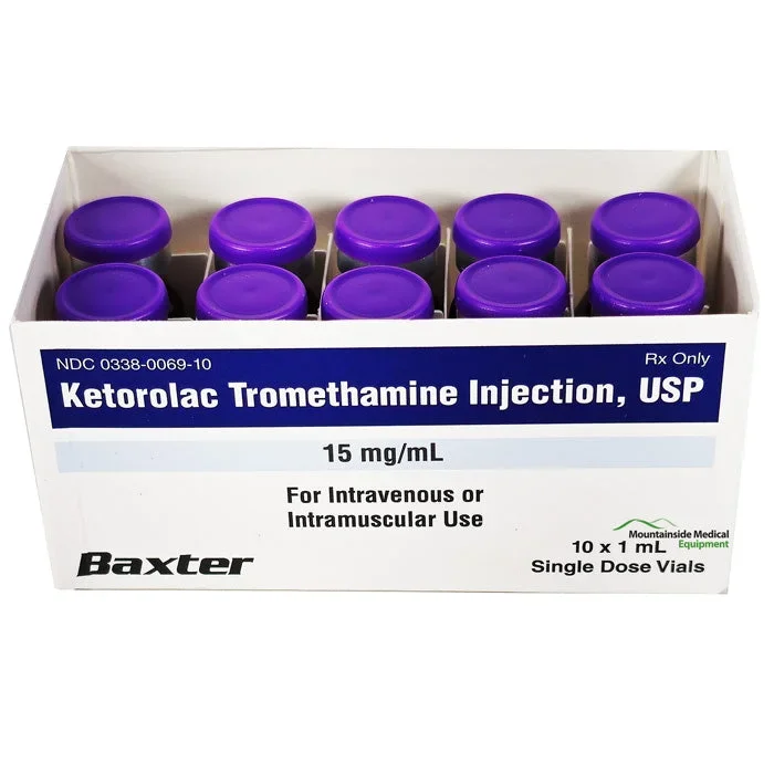 Ketorolac Tromethamine Injection 15 mg/mL Vials 1 mL x 10 Pack by Baxter (Rx)