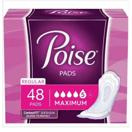 Kimberly Clark Bladder Control Pad Poise 12.9 Inch Length Heavy Absorbency Absorb-Loc Core One Size Fits Most Adult Female Disposable – 47199