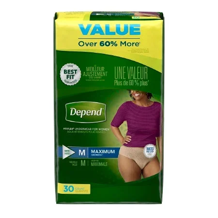 Kimberly Clark Depend FIT-FLEX Adult Absorbent Underwear Pull On Medium Disposable Heavy Absorbency – 47932