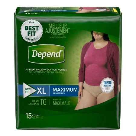 Kimberly Clark Depend FIT-FLEX Adult Absorbent Underwear Pull On X-Large Disposable Heavy Absorbency – 43586
