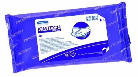 Kimberly Clark KIMTECH PURE W4 Presaturated Cleanroom Wipe With Alcohol Kimtech Pure W4 With Alcohol White NonSterile Polypropylene 9 X 11 Inch Disposable – 6070