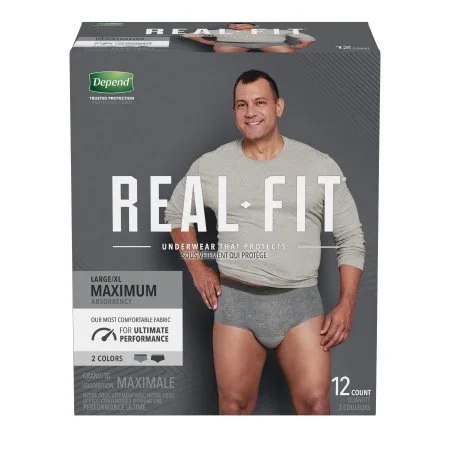 Kimberly Clark Male Adult Absorbent Underwear Depend Real Fit Pull On With Tear Away Seams Large / X-Large Disposable Heavy Absorbency – 50983