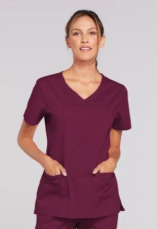 Kinetic Manufacturing Group Cherokee Scrub Shirt Medium Wine 3 Pockets Short Sleeves Female – 4727-MD