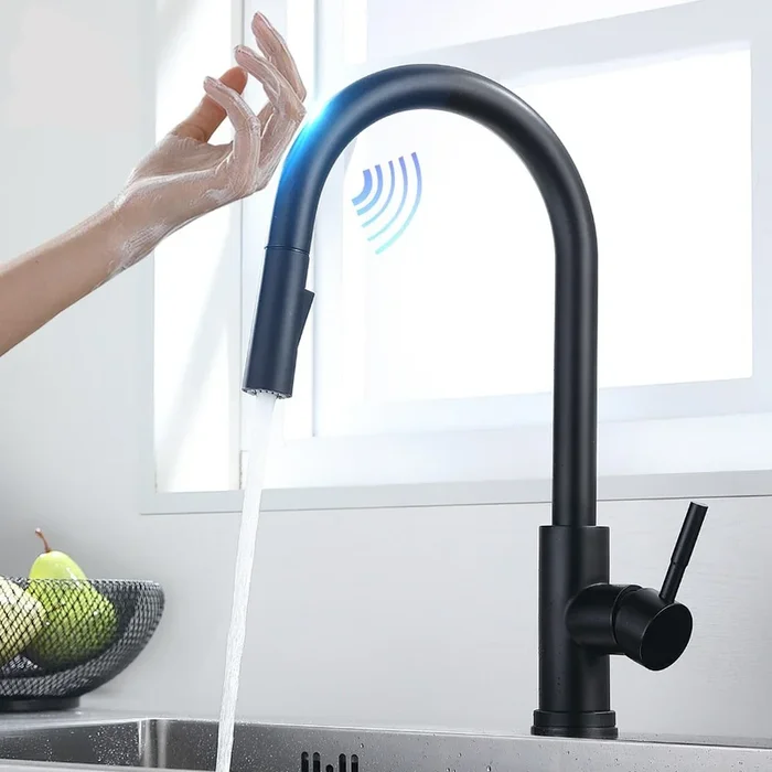 Kitchen Smart Touch Faucets Control, Pull Out Spout Sprayer Single Handle Sink Faucet