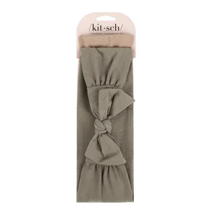 Kitsch Cotton Adjustable Headband 2pc – Eucalyptus & Sand