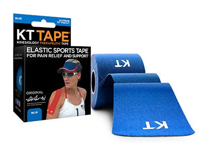 KT TAPE Cotton, Precut 10″ Strip (20 each), Blue – 25-3475