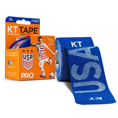 KT TAPE PRO, Precut 10″ Strip (20 each), USA Sonic Blue – 25-3457