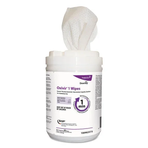 Lagasse Oxivir 1 Surface Disinfectant Cleaner Peroxide Based Wipe 60 Count Canister Disposable Scented – DVO100962573