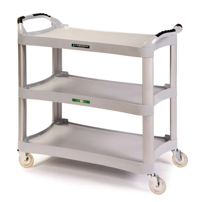 Lakeside Contemporary Design Plastic Utility Cart Contemporary Design Plastic Utility Cart, Charcoal, 3 Shelves – 936705