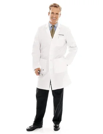 Landau Uniforms Lab Coat White Sanded Long Sleeves Mid Length