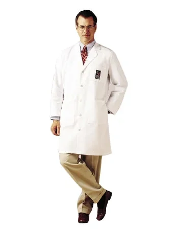 Landau Uniforms Lab Coat White Size 48 Long Sleeves Knee Length – 3145WWY48T
