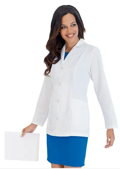 Landau Uniforms Lab Jacket White Size 14 Long Sleeves Hip Length – 3194WWYSZ14