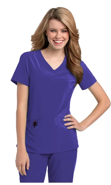 Landau Uniforms Motivate Scrub Shirt Medium Mediterranean Short Sleeves Female – 9015MEBFS