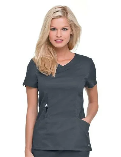 Landau Uniforms Scrub Shirt Large Wine 4 Pockets Short Sleeves Female – 4085RWCHLARGE