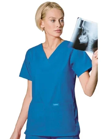 Landau Uniforms Scrub Shirt Medium Wine 4 Pockets Short Sleeves Unisex – 8219RWPMED