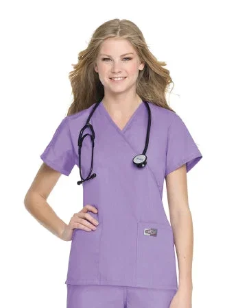 Landau Uniforms Scrub Shirt Small Hunter Green 2 Pockets Short Set-In Sleeves Female – 70224HUNTERS