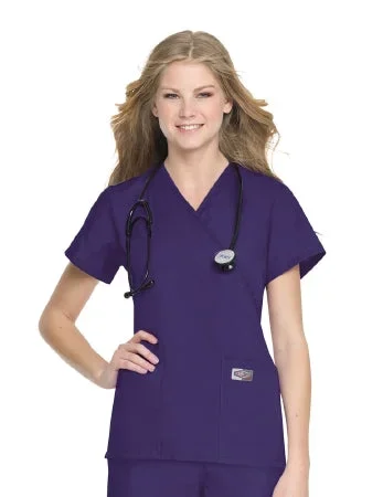 Landau Uniforms Scrub Shirt X-Large Cobalt 2 Pockets Short Set-In Sleeves Female – 70224COBLTXL