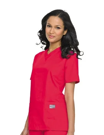 Landau Uniforms Scrub Shirt X-Large Red 3 Pockets Short Set-In Sleeves Female – 70221REDXL