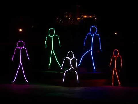 LED Stick Figure Kit – Light Up Stickman Costume For Adults in Assorted Glowing Colors, Christmas Dance Light Car Night Walk Vest