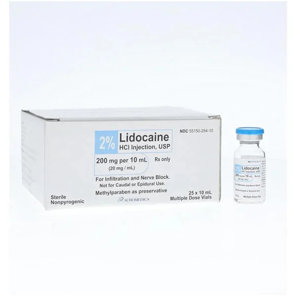 Lidocaine HCl Injection 2% MDV 10mL 25/Bx