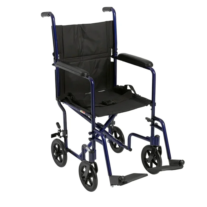 Lightweight Transport Wheelchair, 19″ Seat, Blue