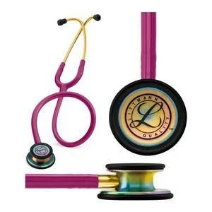 Littmann Classic III Stethoscope, Rainbow-Finish, Raspberry Tube, 27″