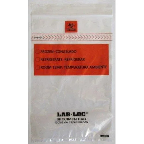 LK Packaging Seal N Rip Specimen Bag 6 X 9 with Removable Biohazard Symbol