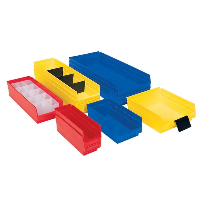 Logiquip Shelf Bins and Giant Stack Containers Shelf Bins, 4-1/8″W x 4″H x 11-5/8″D, Red, 24/cs – 926840/RED/NA