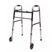 Lumex ColorSelect Adult Walker With Wheels, Pink, Each