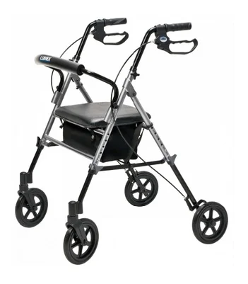 Lumex Set n’ Go Wide Height Adjustable Rollator, Silver | RJ4718S