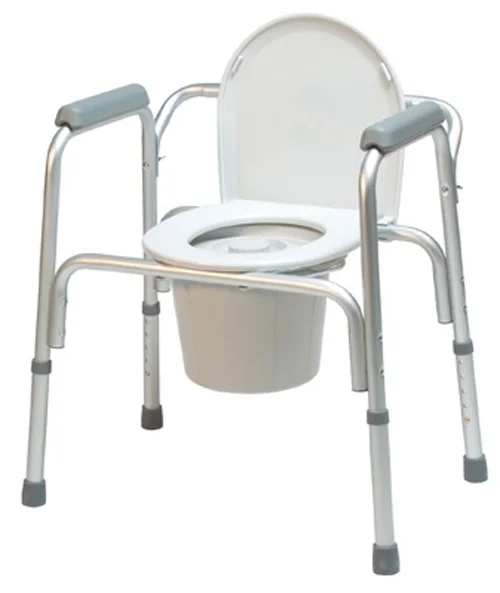 Lumex Three-In-One Aluminum Commode With Removable Back Bar, 4/cs