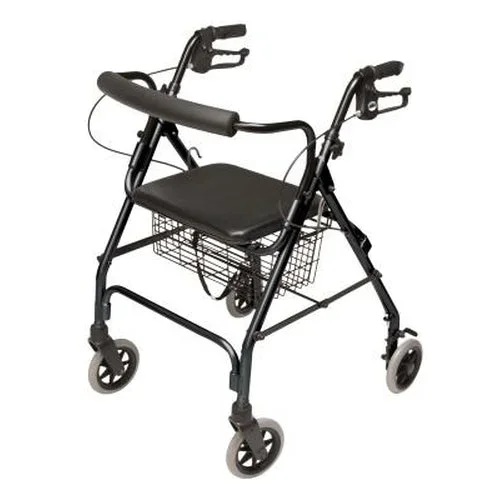 Lumex Walkabout Lite Four-Wheel Rollator, Black