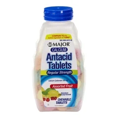 Major Pharmaceuticals Antacid Majar Calcium 500 mg Strength Chewable Tablet 150 per Bottle, 1/BT