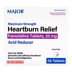 Major Pharmaceuticals Antacid Major® 20 mg Strength Tablet 50 per Box