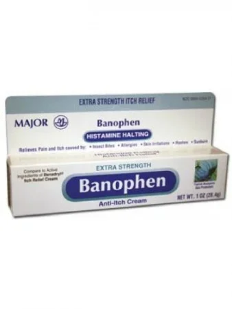 Major Pharmaceuticals Banophen Itch Relief 2% – 0.1% Strength Cream 30 Gram Tube – 904535431