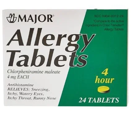 Major Pharmaceuticals Major Allergy Relief 4 mg Strength Tablet 24 per Box – 904001224