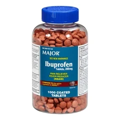 Major Pharmaceuticals Pain Relief Major® 200 mg Strength Ibuprofen Tablet 1,000 per Bottle