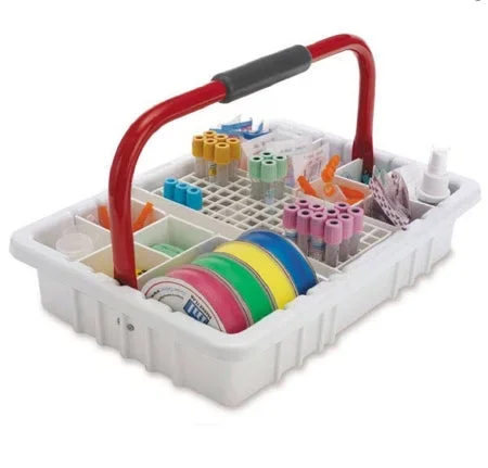 Market Lab Inc Phlebotomy Tray 7 X 11 X 16.5, Blue, With 13 mm Tube Rack – 1885-BL