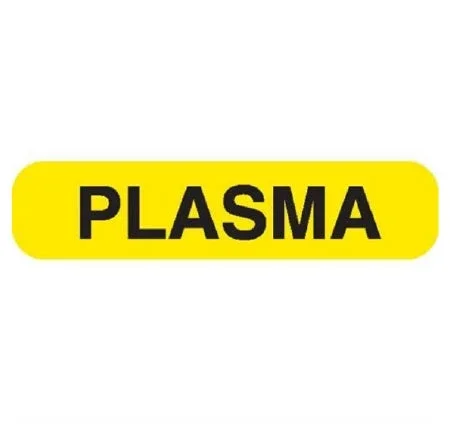 Market Lab Inc Pre-Printed Label Laboratory Use PLASMA Yellow 37-100 X 11-31/50 Inch – 8020