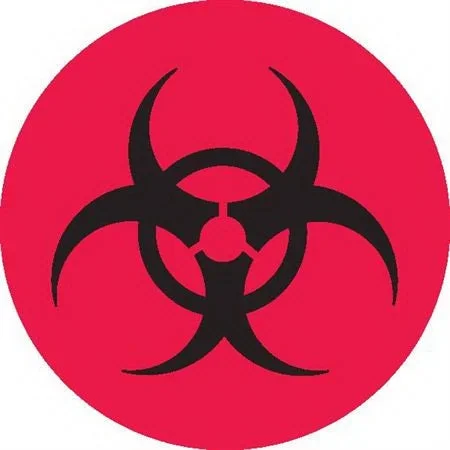 Market Lab Inc Pre-Printed Label Warning Label Biohazard w/Symbol Red 3/4 Inch – 8044
