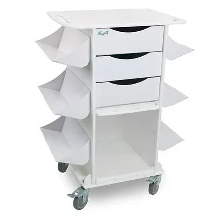 Market Lab Inc Suture Procedure Cart Rugged Polyethylene, ABS and PETC 20 X 27.25 X 35.625 Inch 3 Drawers, 6 Shelves – 12810