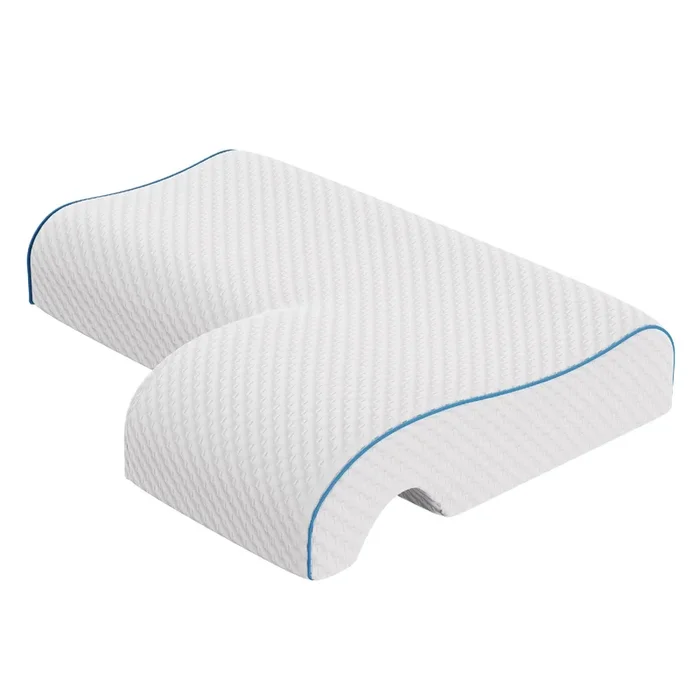 Mars Wellness Memory Foam Cuddle Pillow – Ergonomic Anti Pressure Couples Pillow with Arm Hole – Great for Cuddling, Neck & Shoulder Pain, Side Sleepers