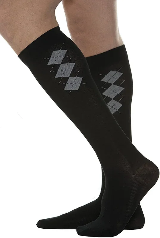 MAXAR Men’s Fashion Cotton Compression Support Socks- Black