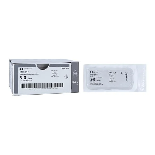 Maxon Suture 5-0 18″ Polyglyconate Copolymer Monofilament P-13 Clear 36/Case